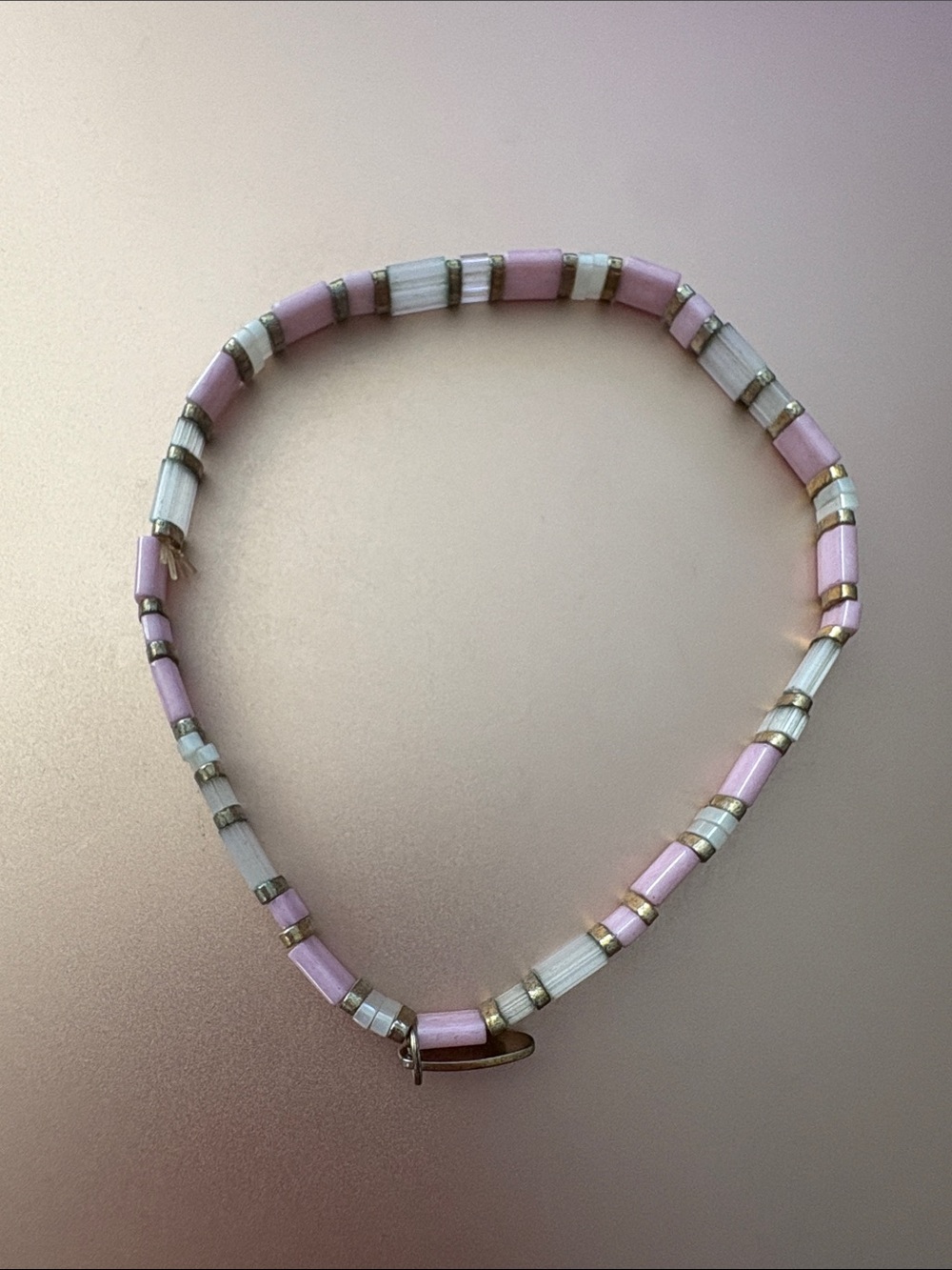 Serafina Pink and White Beaded Bracelet